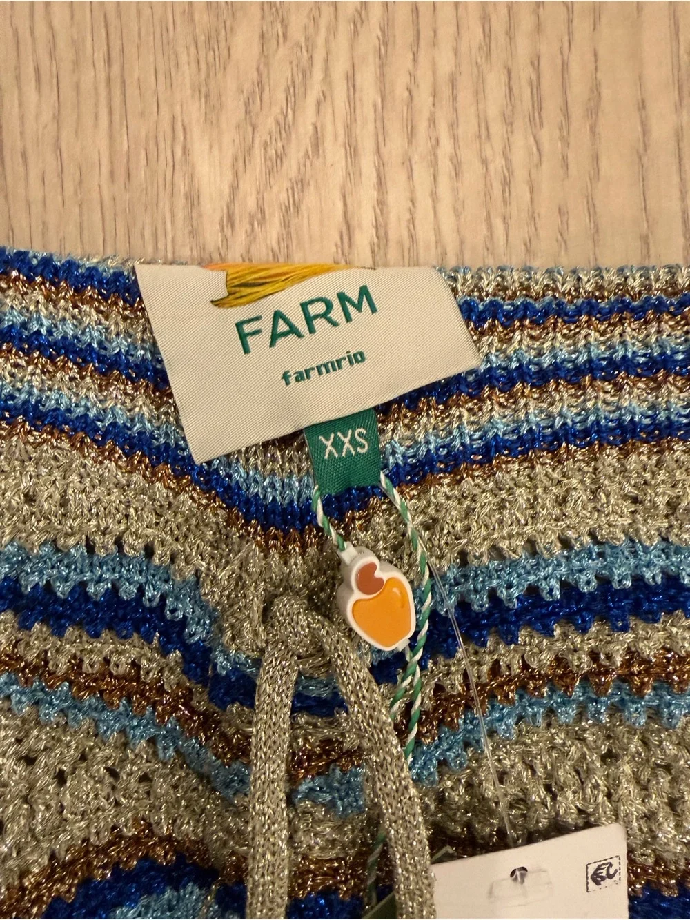 NWT Farm Rio mixed waves striped knit maxi skirt in the blues XXS